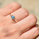 Deco Blue Zircon 18ct Yellow Gold & Platinum Solitaire Ring (0.81ct)