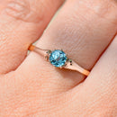 Deco Blue Zircon 18ct Yellow Gold & Platinum Solitaire Ring (0.81ct)