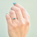 Deco Blue Zircon 18ct Yellow Gold & Platinum Solitaire Ring (0.81ct)