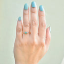 Deco Blue Zircon 18ct Yellow Gold & Platinum Solitaire Ring (0.81ct)