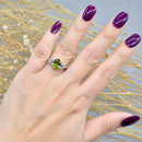 Vintage Bi-Coloured Mint Tourmaline and Diamond 18CT White Gold Engagement Ring (2.13cts)