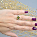 Vintage Bi-Coloured Mint Tourmaline and Diamond 18CT White Gold Engagement Ring (2.13cts)