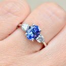 Tanzanite & Diamond 18ct White Gold Trilogy Engagement Ring (2.0cts)