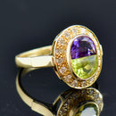 Vintage 1990s Suffragette Style 18CT Yellow Gold Dress Ring (1.86cts)
