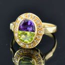 Vintage 1990s Suffragette Style 18CT Yellow Gold Dress Ring (1.86cts)