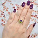 Vintage 1990s Suffragette Style 18CT Yellow Gold Dress Ring (1.86cts)