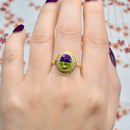 Vintage 1990s Suffragette Style 18CT Yellow Gold Dress Ring (1.86cts)