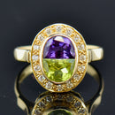 Vintage 1990s Suffragette Style 18CT Yellow Gold Dress Ring (1.86cts)