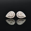 9 克拉白金钻石光环/簇状耳环 - 0.33 克拉