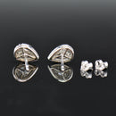 9 克拉白金钻石光环/簇状耳环 - 0.33 克拉