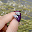 9 克拉白金钻石光环/簇状耳环 - 0.33 克拉