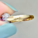 Ruby & Diamond 18ct Yellow Gold Halo Engagement Ring (0.87ct)