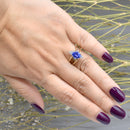 Vintage Reversible Ring - 14ct Yellow Gold Tanzanite & Diamond Double Sided Flip Ring (1.50cts)
