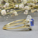 Vintage Reversible Ring - 14ct Yellow Gold Tanzanite & Diamond Double Sided Flip Ring (1.50cts)