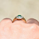 Vintage 1990s Emerald & Diamond 18CT Yellow Gold Daisy Engagement Ring (0.61ct)
