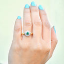 Vintage 1990s Emerald & Diamond 18CT Yellow Gold Daisy Engagement Ring (0.61ct)
