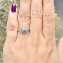 Vintage Diamond 18ct Yellow Gold Daisy Halo Engagement Ring (0.31ct)