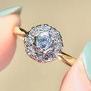 ヴィンテージ ダイヤモンド 18カラット イエローゴールド デイジー ハロー エンゲージリング (0.31カラット)