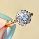 ヴィンテージ ダイヤモンド 18カラット イエローゴールド デイジー ハロー エンゲージリング (0.31カラット)