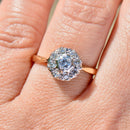 ヴィンテージ ダイヤモンド 18カラット イエローゴールド デイジー ハロー エンゲージリング (0.31カラット)