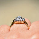 ヴィンテージ ダイヤモンド 18カラット イエローゴールド デイジー ハロー エンゲージリング (0.31カラット)