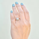 ヴィンテージ ダイヤモンド 18カラット イエローゴールド デイジー ハロー エンゲージリング (0.31カラット)