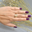 Vintage 1980 Diamond Set 9CT Yellow Gold Engraved Signet Ring