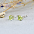 9CT White Gold Brilliant Cut Peridot Minimalist Stud Earrings (0.36ct)