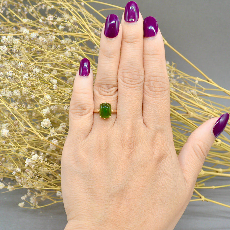 Indu Light Green Chalcedony Gold Adjustable Ring – SARAH VERITY Jewellery