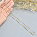 Vintage 9ct Yellow Gold Bevelled Flat Curb Chain 18 inch Long