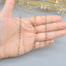 Vintage 9ct Yellow Gold Bevelled Flat Curb Chain 18 inch Long