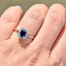 18ct White Gold Sapphire & Diamond Engagement Ring and Wedding Band Set