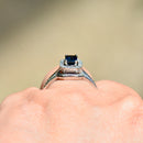 18ct White Gold Sapphire & Diamond Engagement Ring and Wedding Band Set