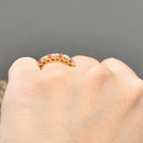 Vintage Ruby and Diamond 18ct Yellow Gold Half Eternity Wedding Band (0.60ct)