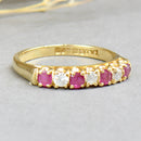 Vintage Ruby and Diamond 18ct Yellow Gold Half Eternity Wedding Band (0.60ct)