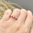 Vintage Ruby and Diamond 18ct Yellow Gold Half Eternity Wedding Band (0.60ct)