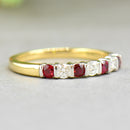 Ruby & Diamond 18CT Yellow Gold Half Eternity Seven-Stone Band (0.61ct)