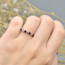 Ruby & Diamond 18CT Yellow Gold Half Eternity Seven-Stone Band (0.61ct)