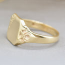 9ct Yellow Gold Mens Engraved Signet Ring