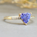 Tanzanite and Diamond 9ct Yellow Gold Ring (0.84ct)