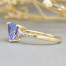 Tanzanite and Diamond 9ct Yellow Gold Ring (0.84ct)