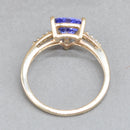 Tanzanite and Diamond 9ct Yellow Gold Ring (0.84ct)