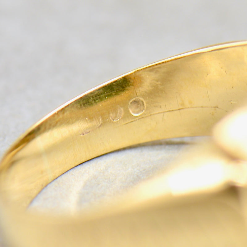 Vintage 9ct Yellow Gold Rectangle Bloodstone Signet Ring