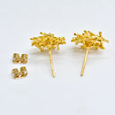1970s Deakin & Francis Abstract/Brutalist Textured 9ct Yellow Gold Earrings