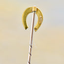 Victorian 15CT Yellow Gold Horse Shoe / Equestrian Stick Pin / Hat Pin / Lapel Pin / Brooch With Box