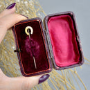 Victorian 15CT Yellow Gold Horse Shoe / Equestrian Stick Pin / Hat Pin / Lapel Pin / Brooch With Box