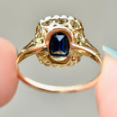 爱德华时代蓝宝石和钻石 18ct 黄金订婚戒指（1.47cts）