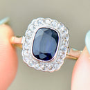 爱德华时代蓝宝石和钻石 18ct 黄金订婚戒指（1.47cts）