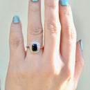 爱德华时代蓝宝石和钻石 18ct 黄金订婚戒指（1.47cts）