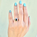 爱德华时代蓝宝石和钻石 18ct 黄金订婚戒指（1.47cts）